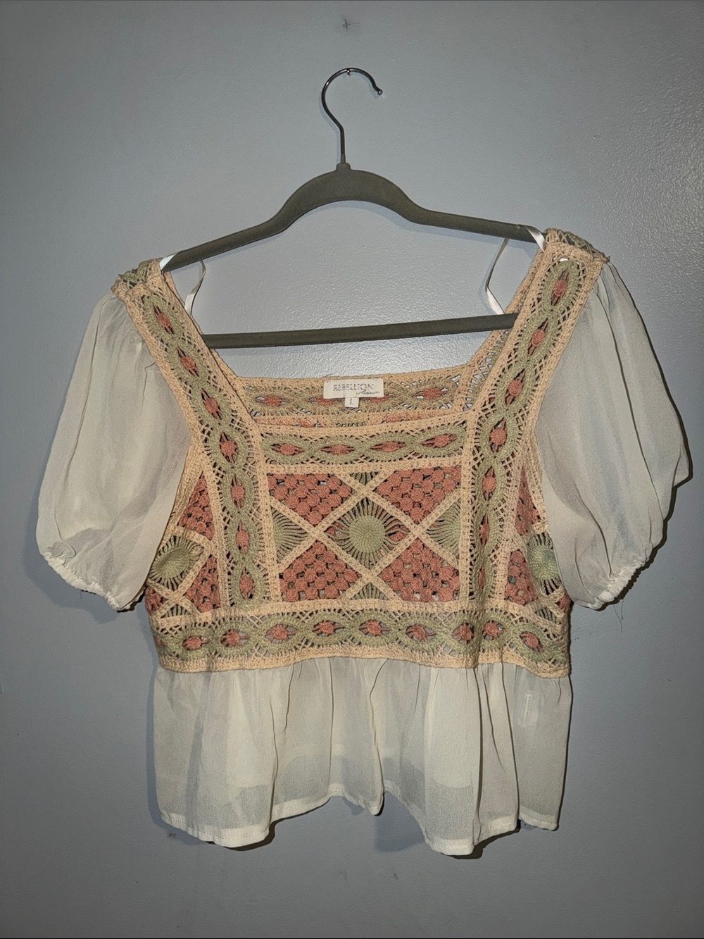 Woven & Sheer Blouse